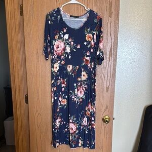 Navy floral dress